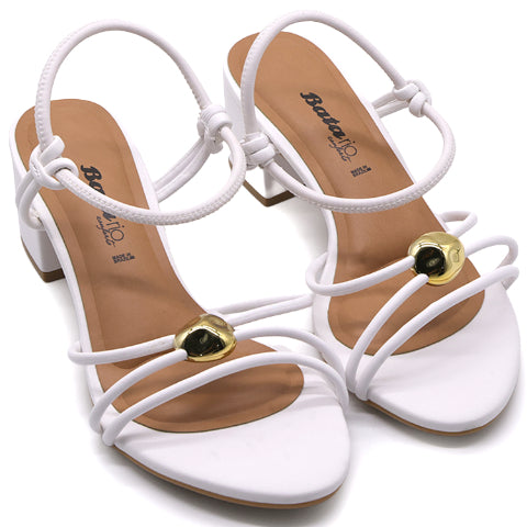 BR White Strappy Sandals