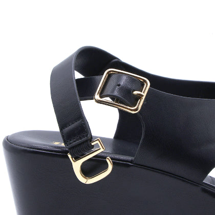 COMFIT Black Crossover Block Sandals