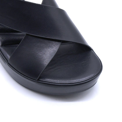 COMFIT Black Crossover Block Sandals