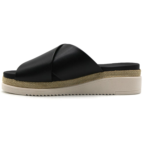 BR Black Crossover Espadrille Wedges