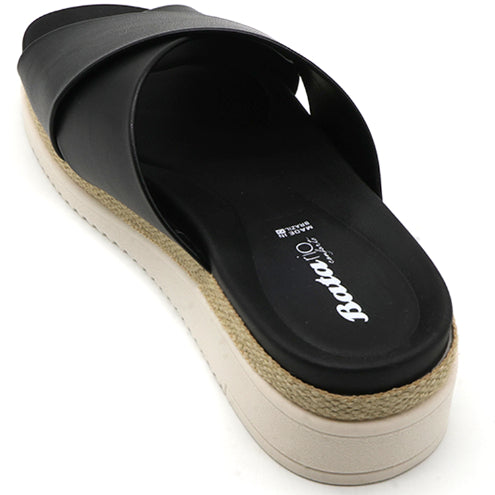 BR Black Crossover Espadrille Wedges