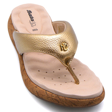 BR DRY TECH Gold Thong Slides