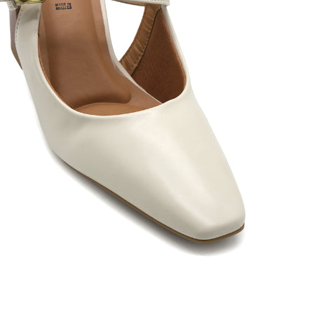 BR Cream Block Heel Slingbacks