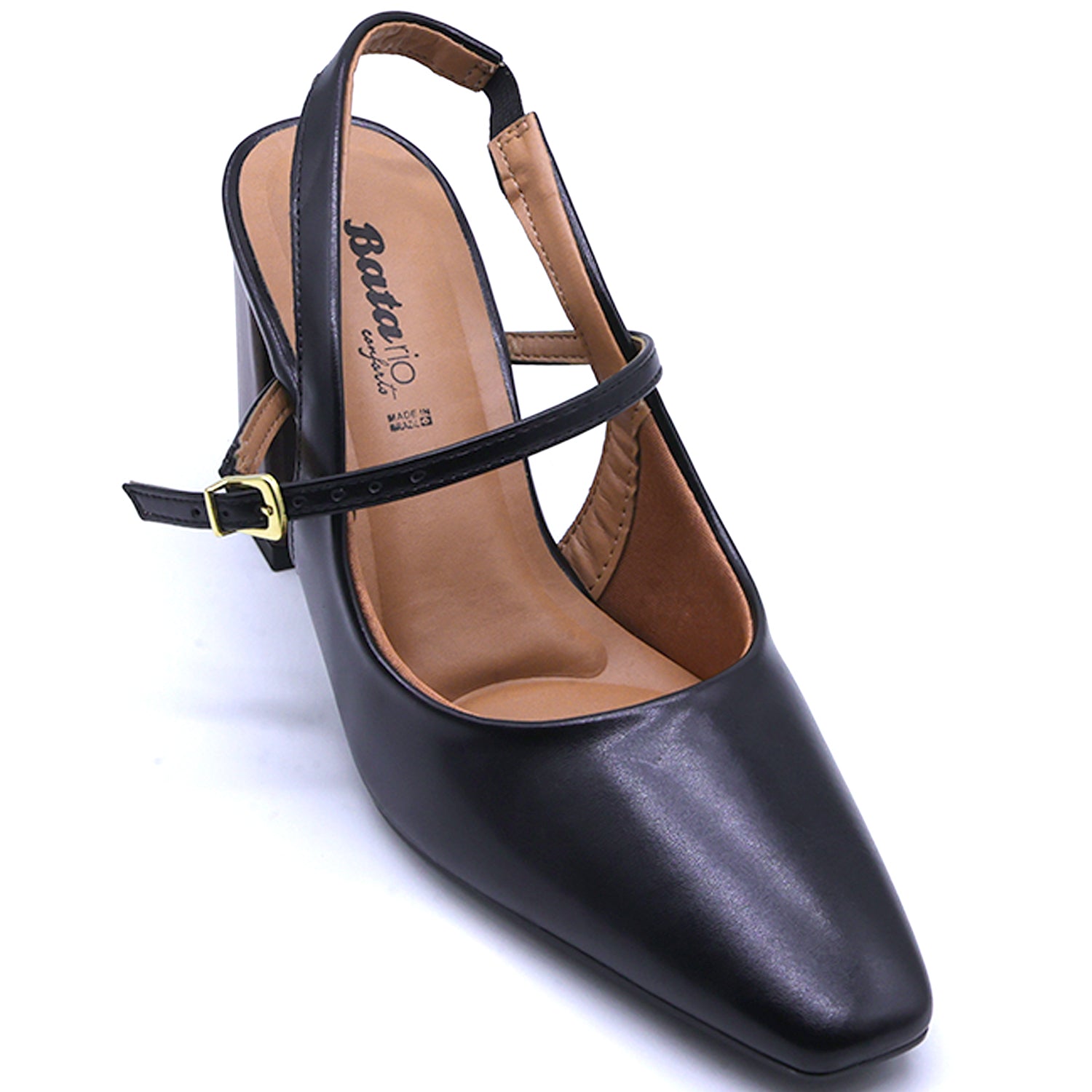 BR Black Block Heel Slingbacks