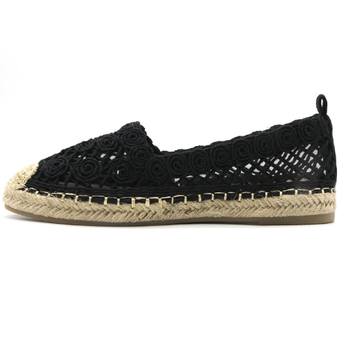 Black Crochet Espadrilles