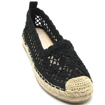Black Crochet Espadrilles