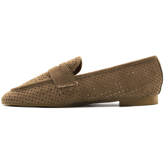 Brown Suede Penny Loafer