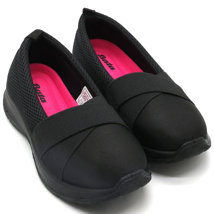 Black Cushion-Step Mesh Slip-On in Black – pair shown from the front