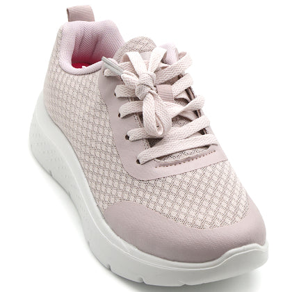 Pink Soft-Knit Sneaker in Pink – top-down view