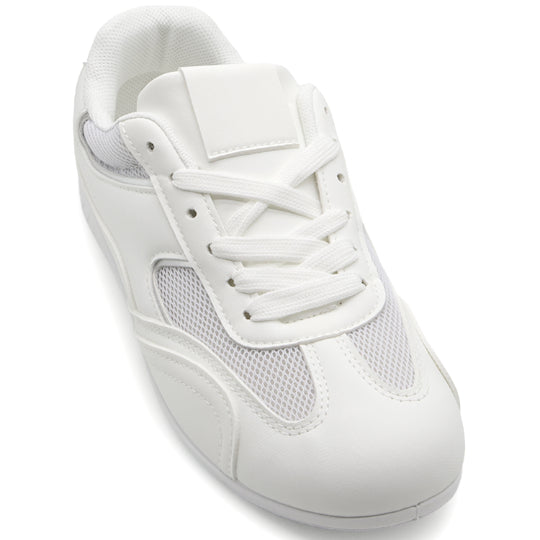 White Retro Court Sneaker in White – top-down view