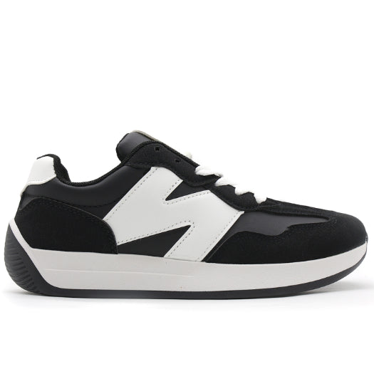 Black Retro Side-Stripe Runner