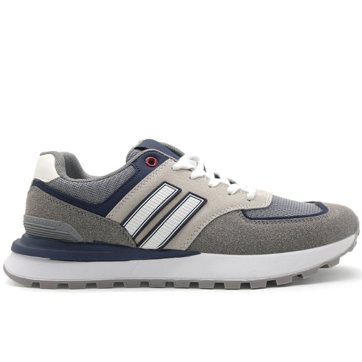 Grey Retro Stripe Runner
