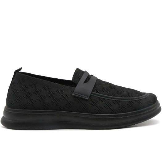 Black Knit Penny Slip-On