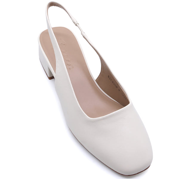 Cream Square Toe Slingbacks – view 5