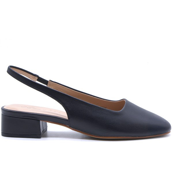 Black Square Toe Slingbacks