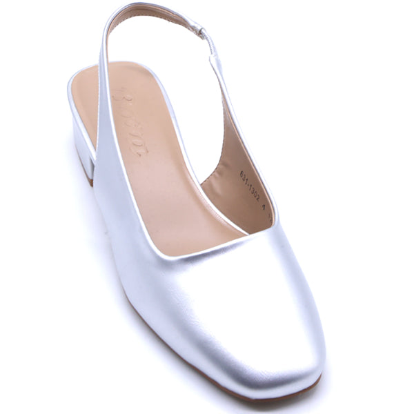 Silver Square Toe Slingbacks – view 5