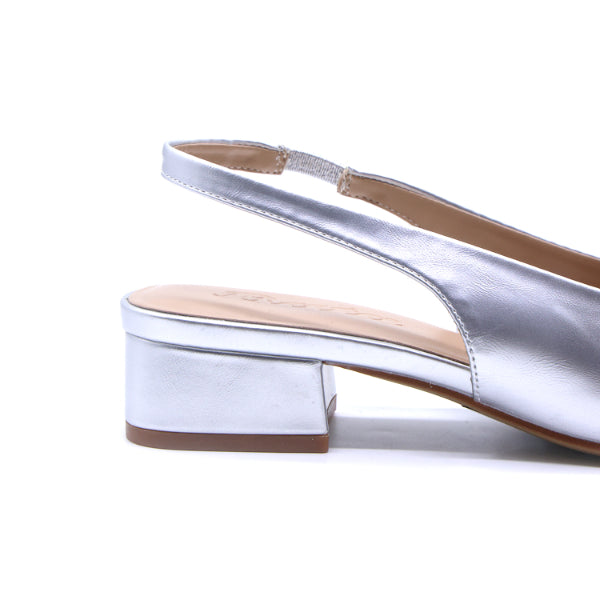 Silver Square Toe Slingbacks – view 6