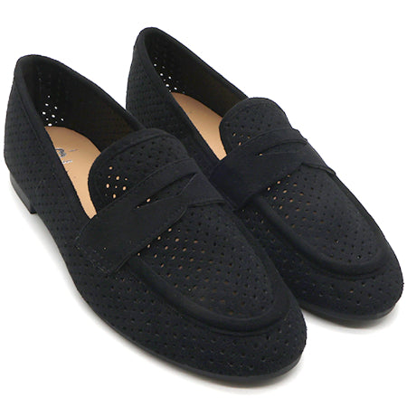 Black Suede Penny Loafer
