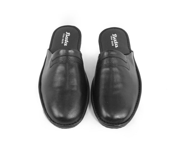 premium leather closed slippers