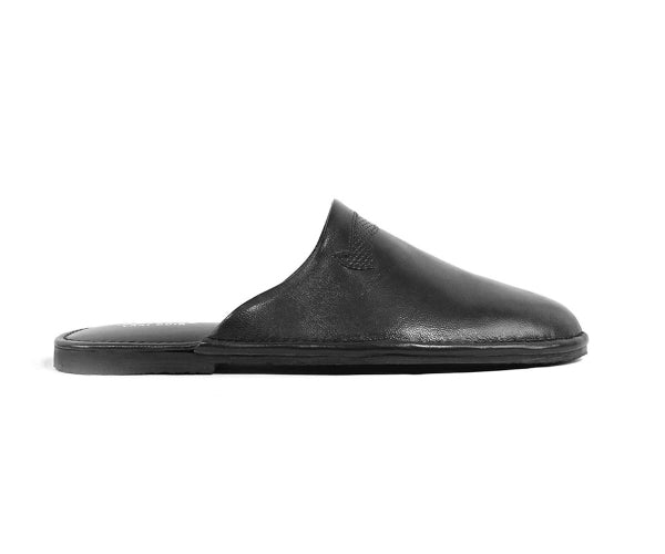 premium leather closed slippers