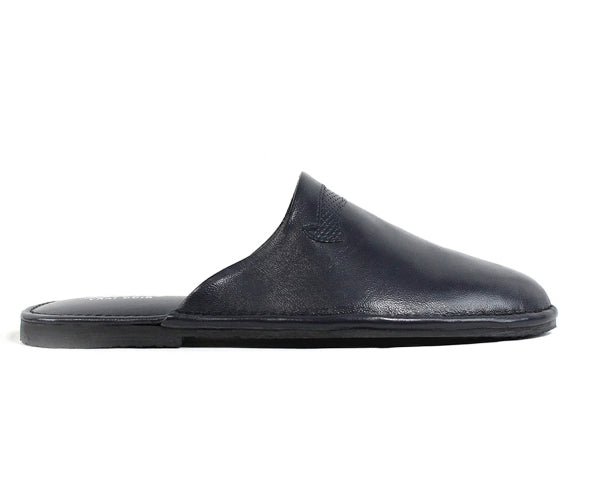 premium leather closed slippers