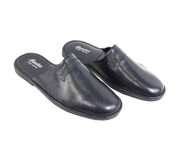 premium leather closed slippers