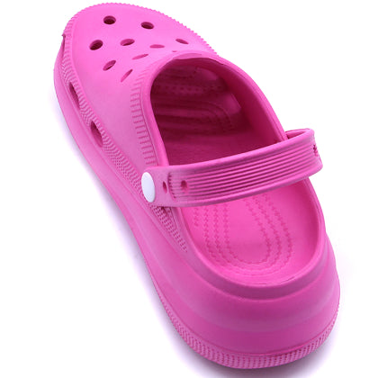 Thick Fuchsia Foam Clogs