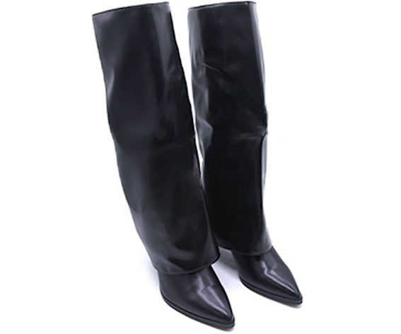black high fold-over boot