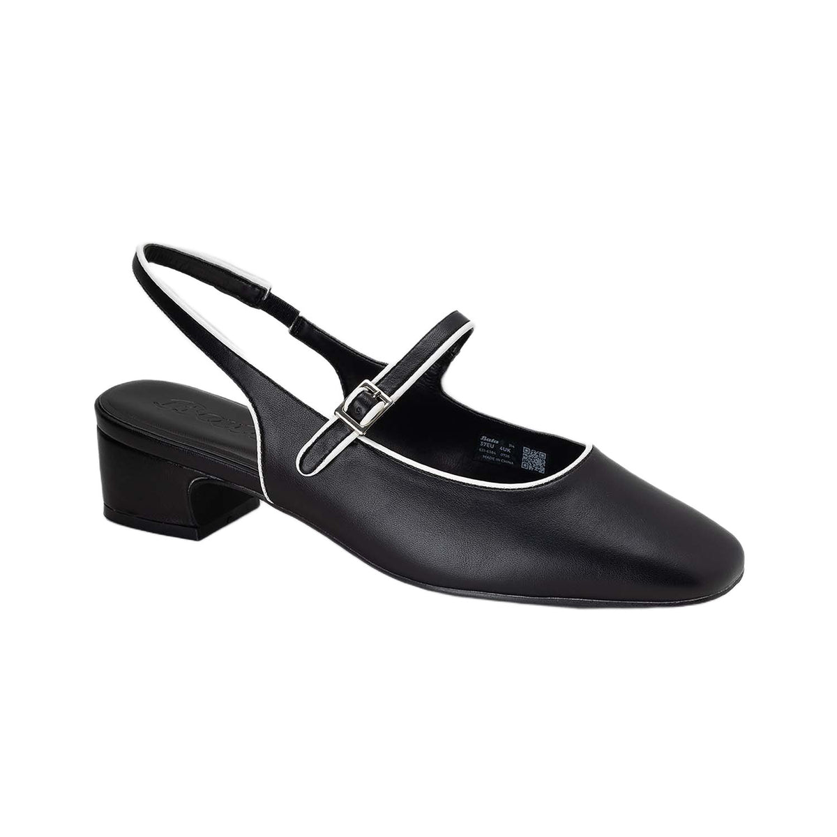 Memphis 35 Black Block Heel Slingbacks – view 2