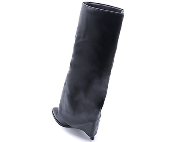 black high fold-over boot