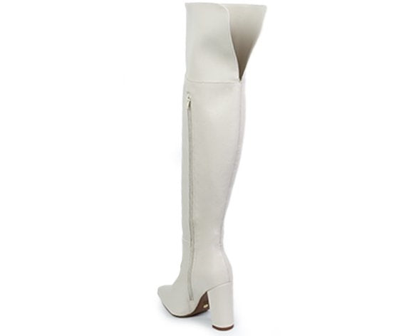 br white over the knee boots