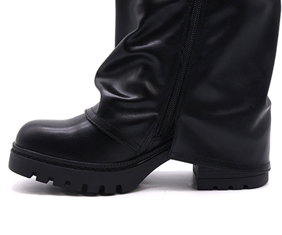 black folded calf boot