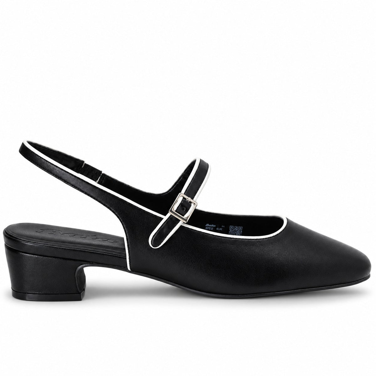 Memphis 35 Black Block Heel Slingbacks