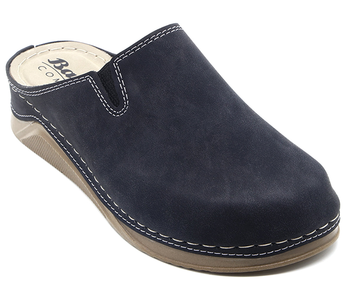 black nubuck wedge mule