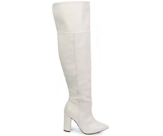 br white over the knee boots
