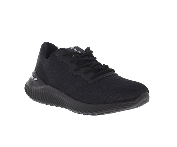 actmax all black knit sneakers