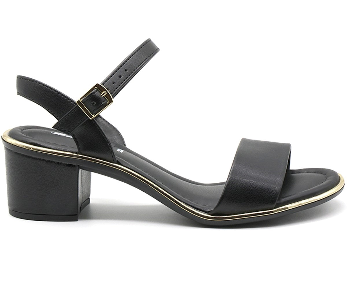 BR Gold Trimmed Black Sandal