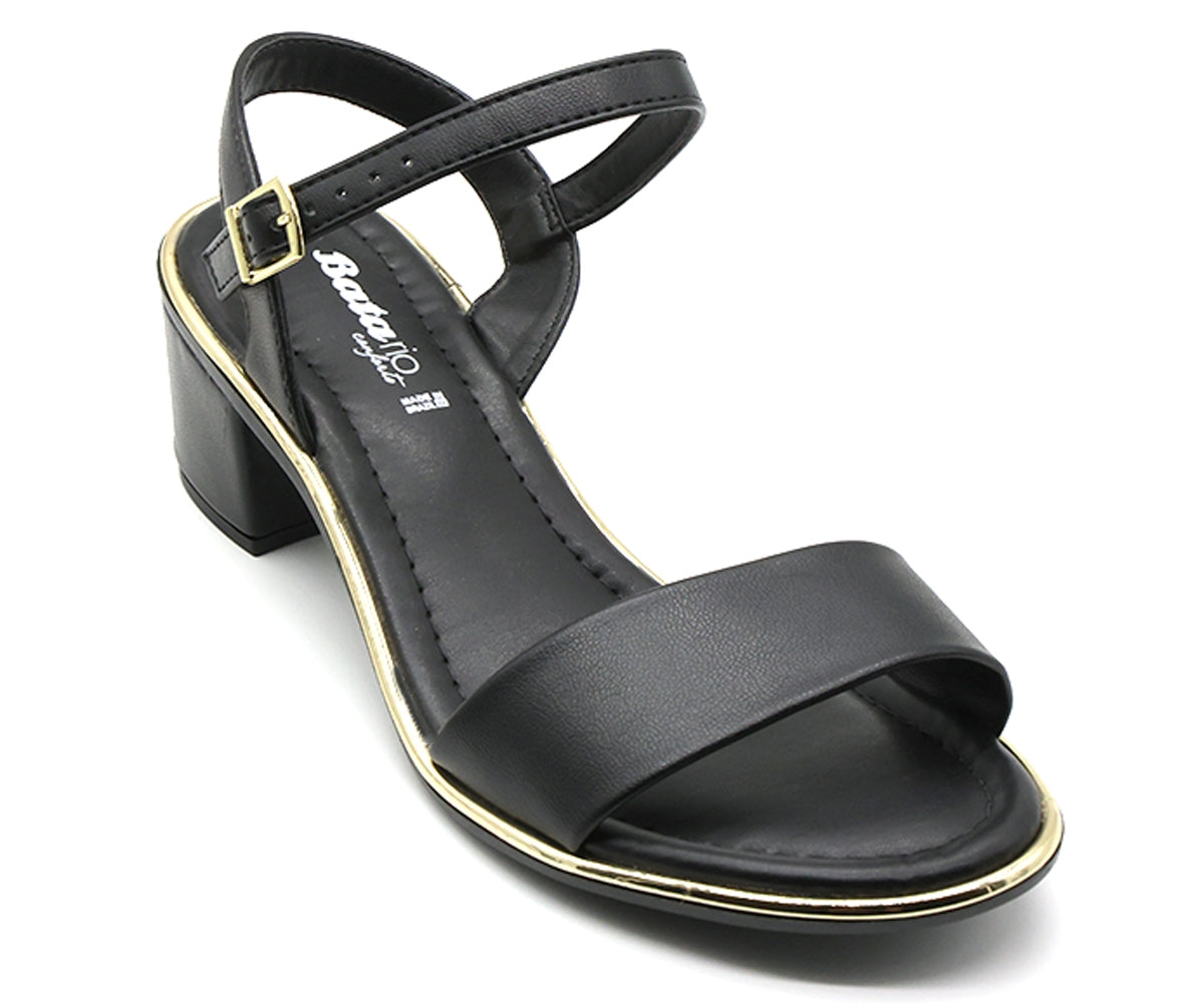BR Gold Trimmed Black Sandal