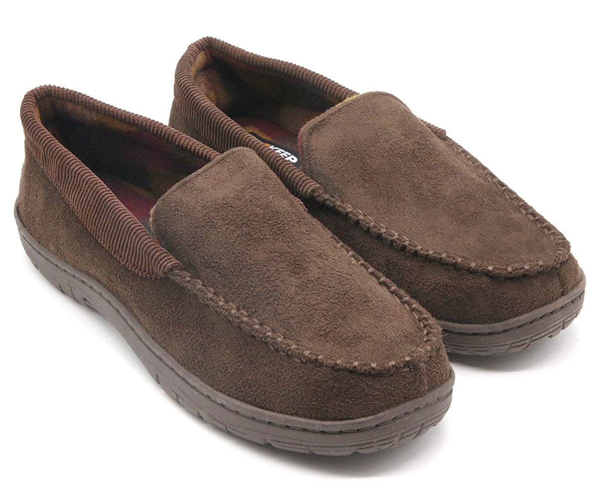 brown memory foam moccasins