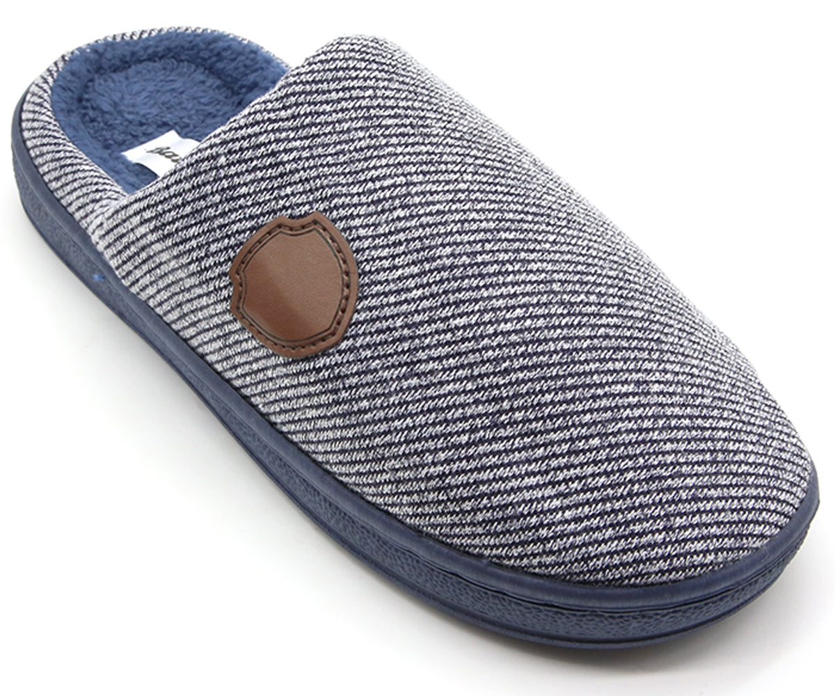 navy striped house clog