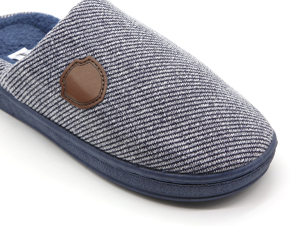 navy striped house clog