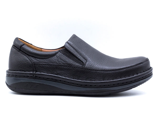 premium leather air tech black slip-ons
