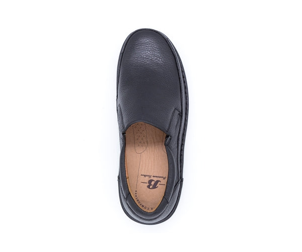 premium leather air tech black slip-ons