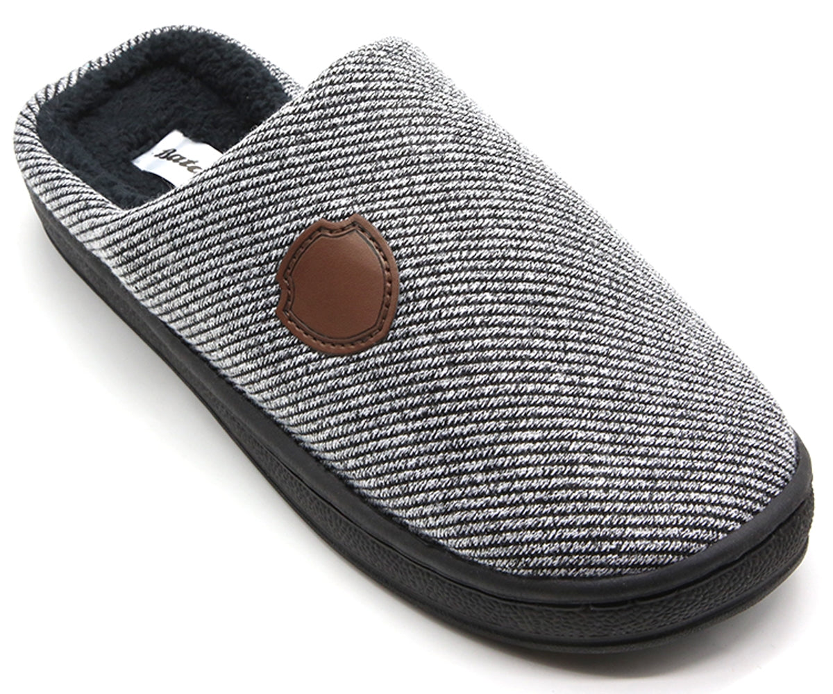 black striped house clog
