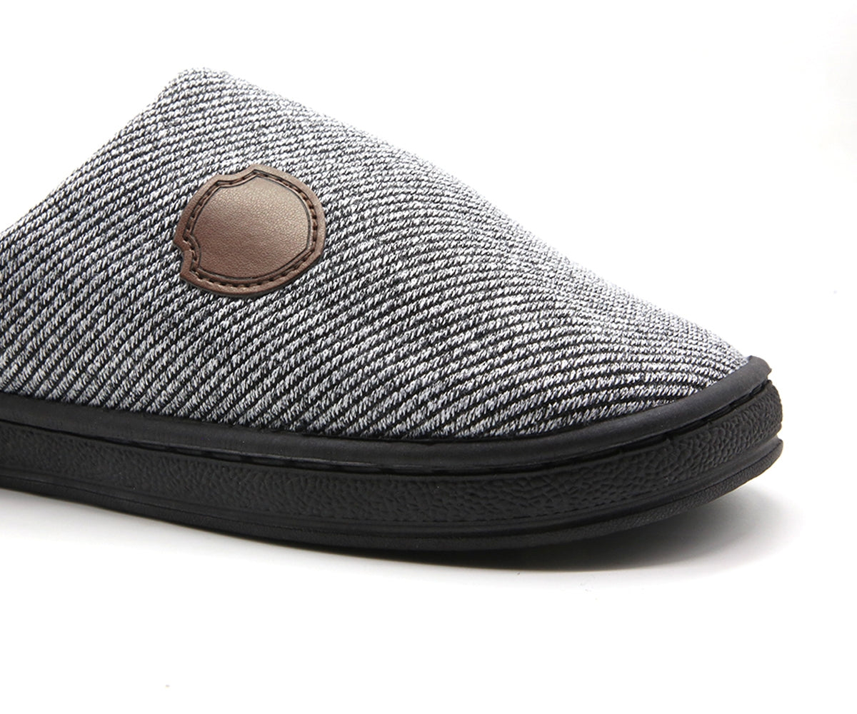 black striped house clog