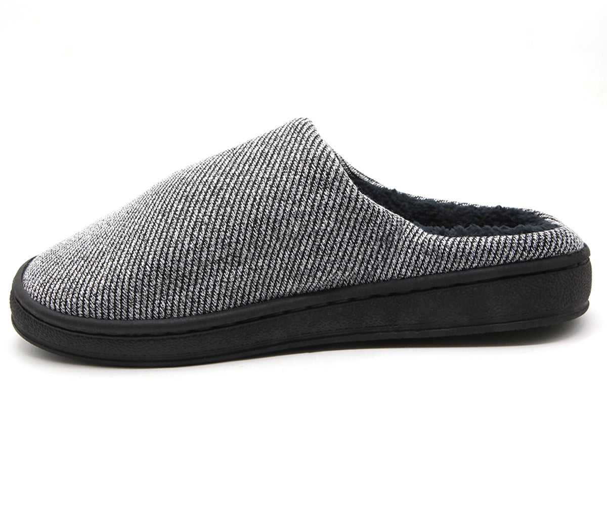 black striped house clog