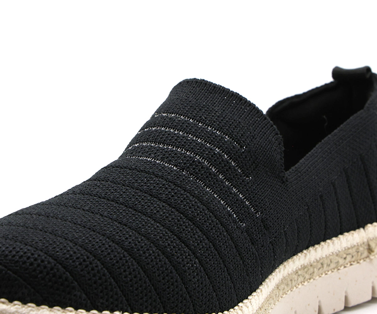 br ultracomfy blk knit espadrille