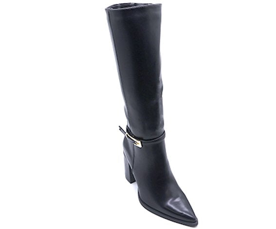 br black pointed calf boots