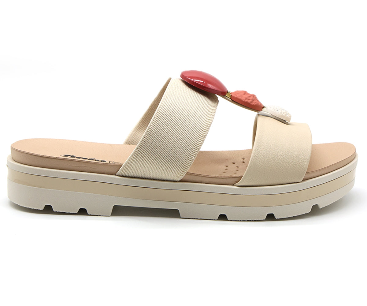dry tech cream embellished slide