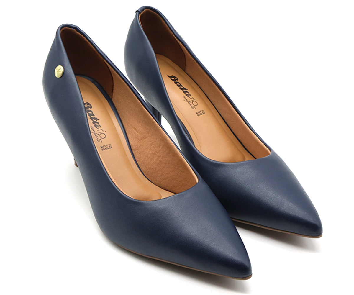 br classic low navy stilettos